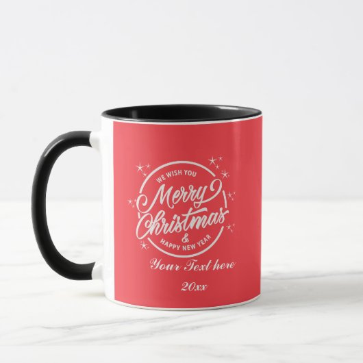 Prettig kerstfeest & Gelukkig nieuwjaar, Witte typ Mok (Links)