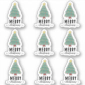 Prettig Kerstfeest Gelukkig Post Cadeau Decoratie  Sticker (Voorkant)