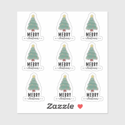Prettig Kerstfeest Gelukkig Post Cadeau Decoratie  Sticker (Vel)