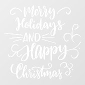 Prettig kerstfeest Gelukkige Feestdagen Wit Raamsticker (Vel)