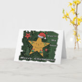 Prettig kerstfeest gemberkoek ster kaart (Gele Bloem)