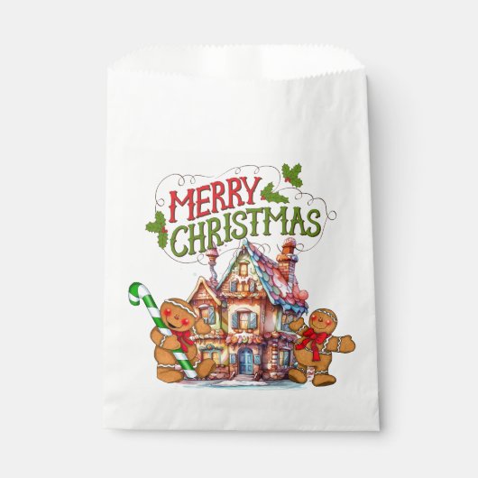 Prettig kerstfeest Gemberkoekhuis Bedankzakje (Voorkant)