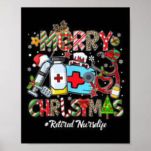 Prettig kerstfeest Gepensioneerd Verpleegsters Lev Poster