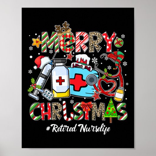 Prettig kerstfeest Gepensioneerd Verpleegsters Lev Poster (Voorkant)