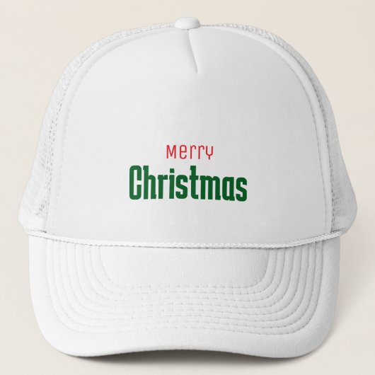 Prettig kerstfeest gepersonaliseerd elegant rood & trucker pet (Voorkant)