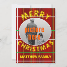 Prettig kerstfeest geruite familie kerstfeest