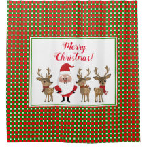 Prettig kerstfeest geruite Kerstman rendier Custom