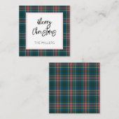 Prettig kerstfeest geruite klassieke preppy cadeau notitiekaartje (Voorkant / Achterkant)