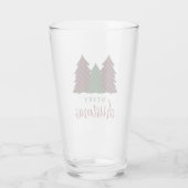 Prettig kerstfeest geruite patroon Kerstboom Glas (Achterkant)