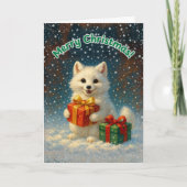 Prettig kerstfeest - Geschenk van de poolvos Kaart (Voorkant)