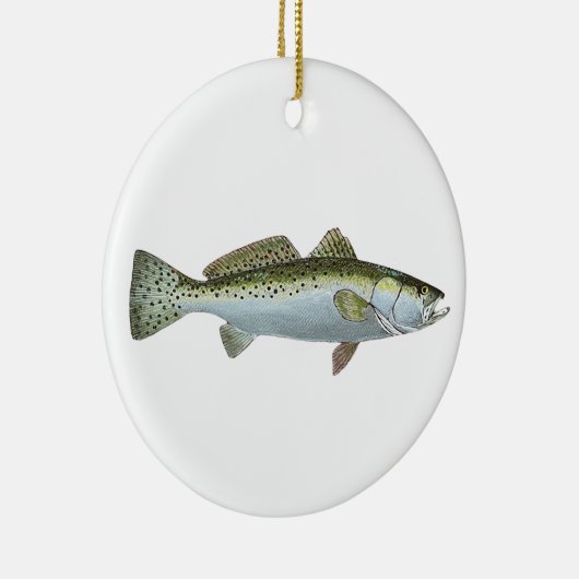 Prettig Kerstfeest ~Gevlekte Zeesnoek~ Kerstbal Keramisch Ornament (Rechts)