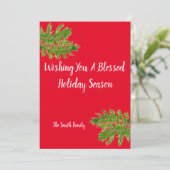 Prettig kerstfeest gewenst. Gepersonaliseerd Feestdagenkaart (Staand voorkant)