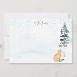 Prettig kerstfeest gewenst Gepersonaliseerde Vos Notitiekaartje