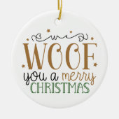 Prettig Kerstfeest Gewenst Keramisch Ornament (Voorkant)