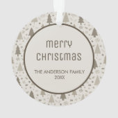 Prettig kerstfeest gezinsfoto beige ornament (achterkant)