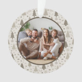 Prettig kerstfeest gezinsfoto beige ornament (voorkant)