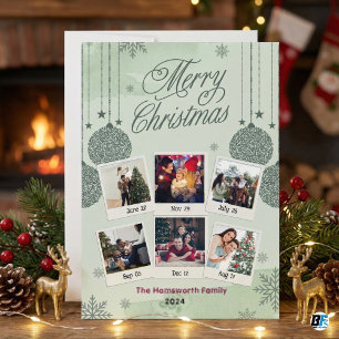 Prettig kerstfeest gezinsfoto feestdagenkaart