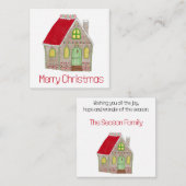 Prettig kerstfeest Gingbreadhuis Enclosure Kaart (Voorkant / Achterkant)