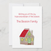 Prettig kerstfeest Gingbreadhuis uitnodiging (Achterkant)