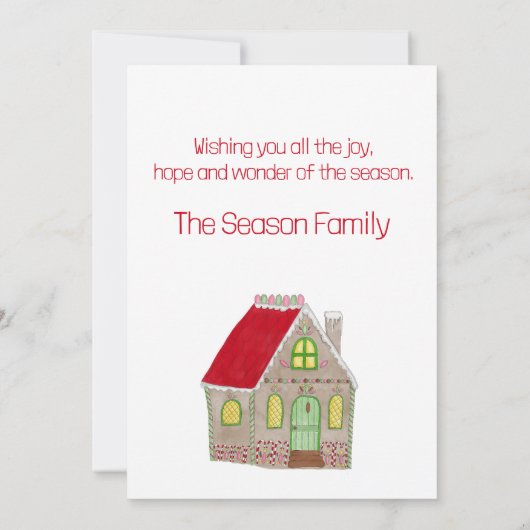 Prettig kerstfeest Gingbreadhuis uitnodiging (Achterkant)