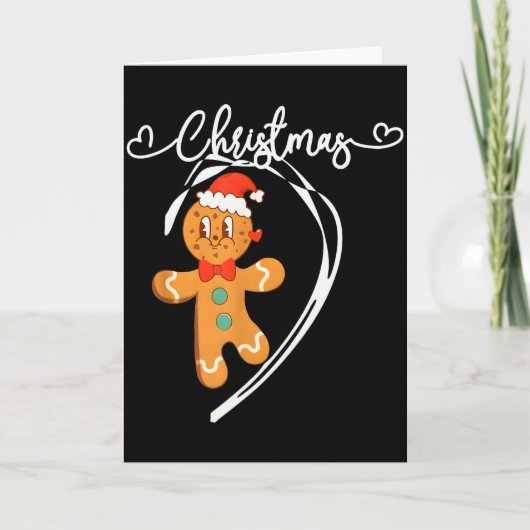 Prettig kerstfeest Gingerbread Koppel Kerst Pyjama Kaart (Voorkant)
