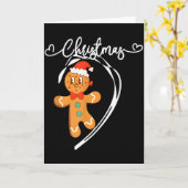 Prettig kerstfeest Gingerbread Koppel Kerst Pyjama Kaart (Gele Bloem)