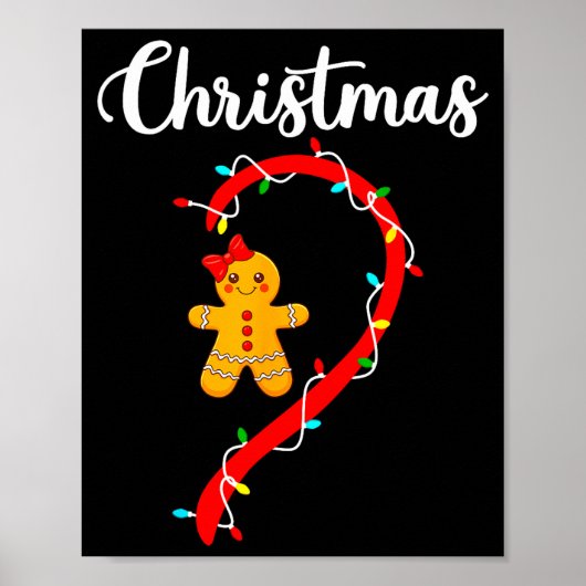 Prettig kerstfeest Gingerbread Koppels Kerst Pyjam Poster (Voorkant)
