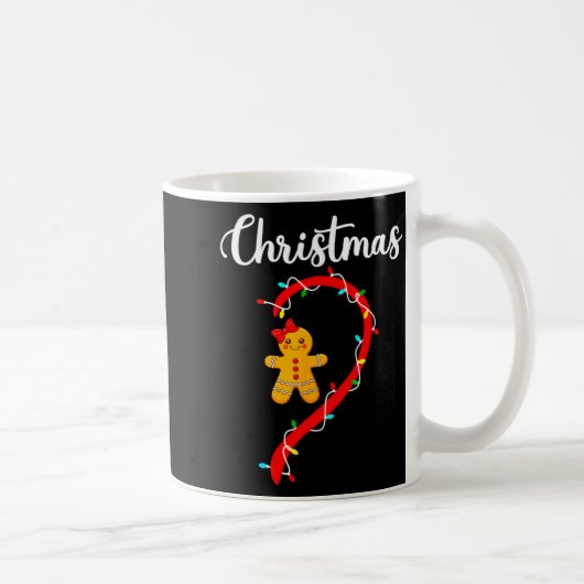 Prettig kerstfeest Gingerbread Koppels Xmas Pyjama Koffiemok (Rechts)