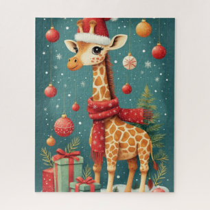 Prettig kerstfeest Giraffe Legpuzzel