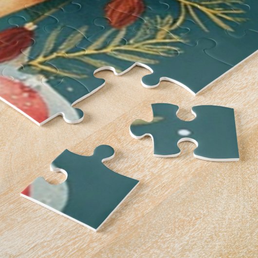 Prettig kerstfeest Giraffe Legpuzzel (Zijkant)