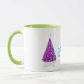Prettig kerstfeest Glans Roze zilver Bomen Mok (Links)
