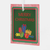 PRETTIG KERSTFEEST GLAS ORNAMENT (Voorkant links)
