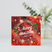 Prettig kerstfeest glinster en schittering kaart (Staand voorkant)
