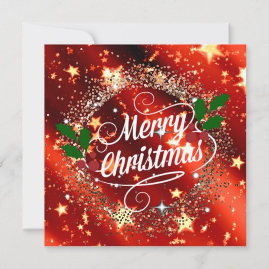 Prettig kerstfeest glinster en schittering kaart (Voorkant)