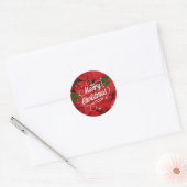Prettig kerstfeest, glinster en sprankel ronde sticker (Envelop)