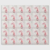 Prettig kerstfeest,Glitter Bokeh,Aardige Gnome Cadeaupapier (Vlak)