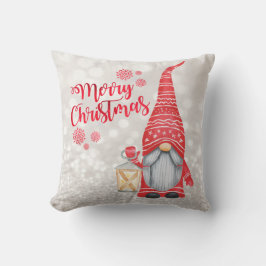 Prettig kerstfeest,Glitter Bokeh,Aardige Gnome Kussen