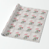 Prettig kerstfeest,Glitter Bokeh,Cute Kabouters sl Cadeaupapier (Uitgerold)