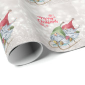 Prettig kerstfeest,Glitter Bokeh,Cute Kabouters sl Cadeaupapier (Rol Hoek)
