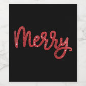 Prettig kerstfeest Glitter Vakantie Wijn Etiket (Enkel label)