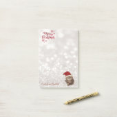 Prettig kerstfeest,Glitterende Bokeh ,Kat Met Kers Post-it® Notes (Op bureau)