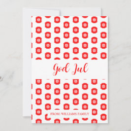 Prettig kerstfeest God Jul Scandinavisch patroon R Feestdagenkaart