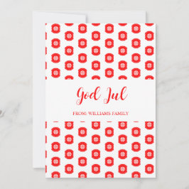 Prettig kerstfeest God Jul Scandinavisch patroon R Feestdagenkaart
