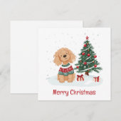 Prettig kerstfeest Goldendoodle hond Feestdagenkaart (Voorkant / Achterkant)