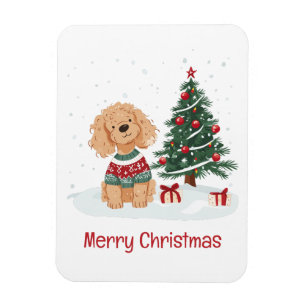 Prettig kerstfeest Goldendoodle hond Magneet