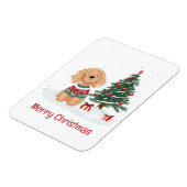 Prettig kerstfeest Goldendoodle hond Magneet (Linkerzijde)