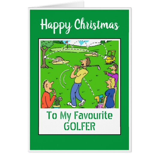Prettig kerstfeest golfer (Voorkant)