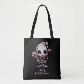 Prettig kerstfeest gotische skelet griezelige fees tote bag (Voorkant)