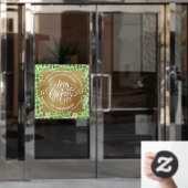 Prettig kerstfeest goud en groen raamsticker (Kantoordeur)