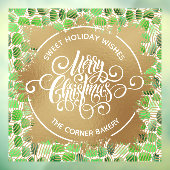 Prettig kerstfeest goud en groen raamsticker (Vel 3)